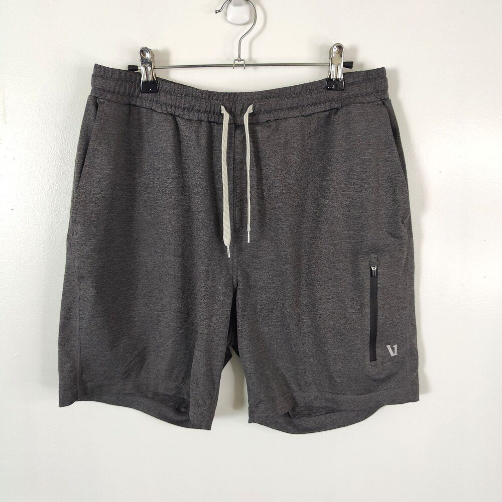 Vuori Sunday Performance 7" Shorts Charcoal Gray Stretch Mens Large Gym Active
